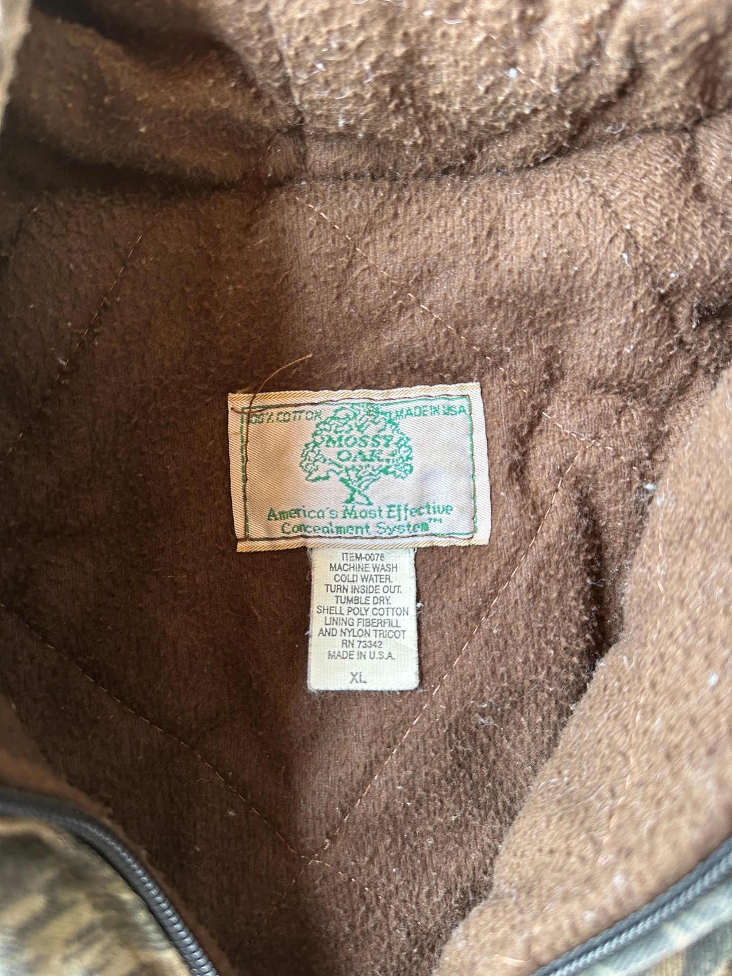 Vintage mossy oak tree stand camo hooded jacket (XL)