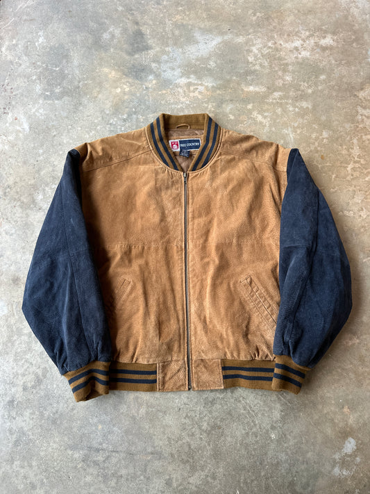 Vintage suede leather bomber jacket (XXL)